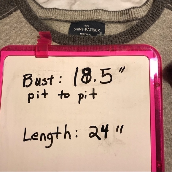 Rue Saint-Patrick Mens Size M Pullover Sweater Gray Color Block Wool‎ Cashmere - Picture 6 of 6